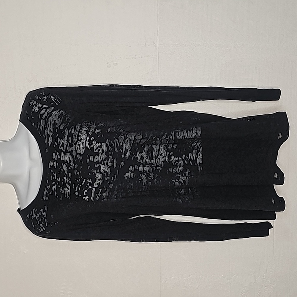 Women's Whimsigoth Black Sheer Long Sleeve Top